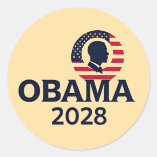 Obama 2028: herverkiezing Barack Obama Ronde Sticker