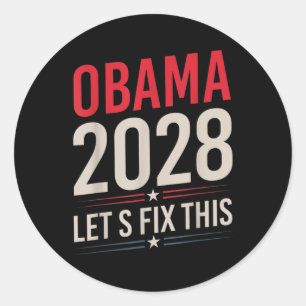 Obama 2028 laat deze Obama repareren voor Presiden Ronde Sticker