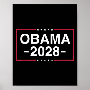 Obama 2028 Obama voor President Amerikaanse vlag V Poster