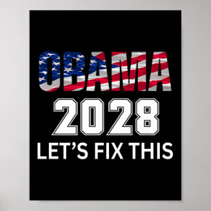 Obama 2028 Patriottische protestbijeenkomst voor P Poster