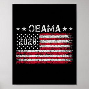 Obama 2028 Retro Amerikaanse vlag Patriottische p Poster