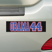 OBAMA 44 BUMPERSTICKER (Op auto)