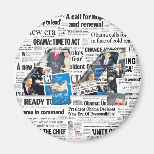 Obama 44 Journal Magnet avec un arrière - plan de (Devant)