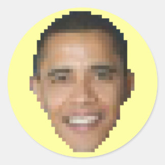 Obama (8-bits) ronde sticker