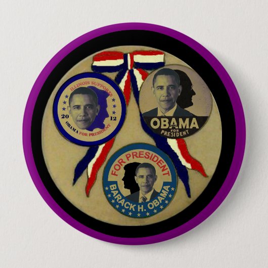 Obama, Abe, FDR & JFK Ronde Button 4,0 Cm (Voorkant)