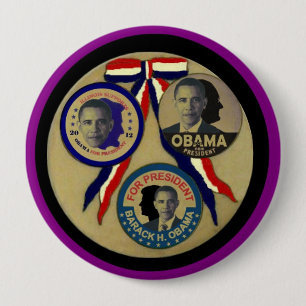 Obama, Abe, FDR & JFK Ronde Button 4,0 Cm