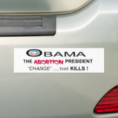 OBAMA-ABORTERING BUMPERSTICKER (Op auto)