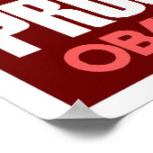 Obama - Affiche rouge foncé Progress (Coin)