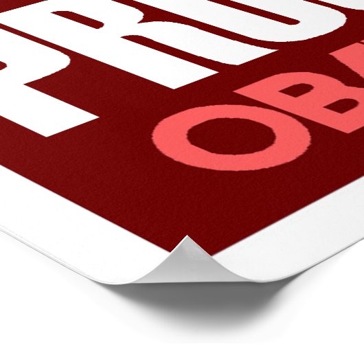 Obama - Affiche rouge foncé Progress (Coin)