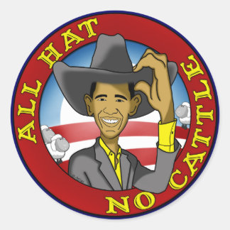 Obama all Pet No Cattle Ronde Sticker