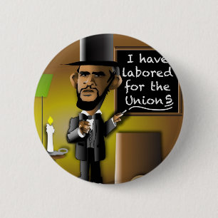 Obama als Lincoln voor de Unie(en) Ronde Button 5,7 Cm