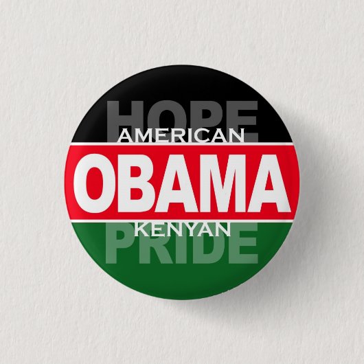 Obama — American Hope, Kenyan Pride Ronde Button 3,2 Cm (Voorkant)
