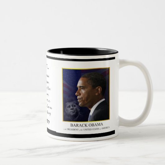 Obama avec JFK - Mug au café - Customisé (Droit)