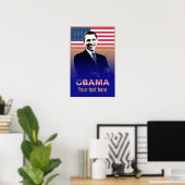 Obama avec le texte - Poster - modèle (Bureau à domicile)