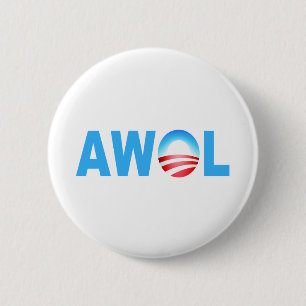 OBAMA AWOL RONDE BUTTON 5,7 CM