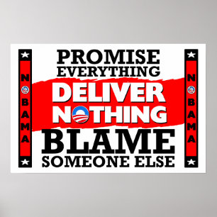 Obama: Beloof alles, geef niets! Poster
