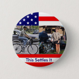 Obama Bicycle Palin Motorcyle Ronde Button 5,7 Cm