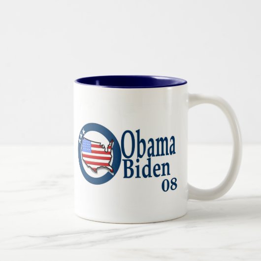 Obama Biden 08 Tweekleurige Koffiemok (Rechts)