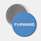 Obama Biden 2012 Forward (Wit op Lichtblauw) Magneet (Voorkant / Achterkant)