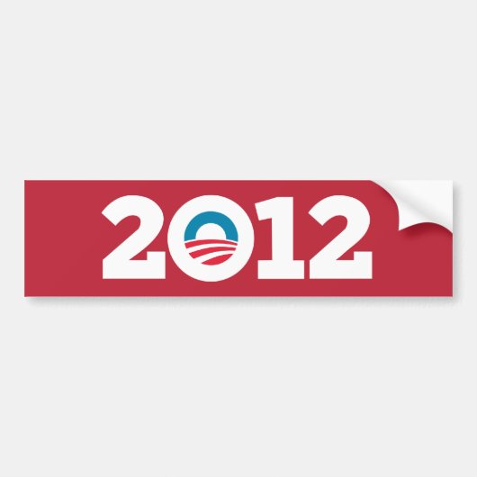 Obama / Biden 2012 (rood) Bumpersticker (Voorkant)