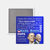 Obama Biden Collage Magnet (bleu) (Recto/Verso)