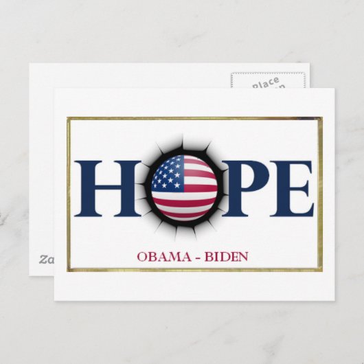 Obama Biden HOPE Briefkaart (Voorkant / Achterkant)