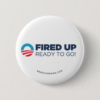 Obama Biden is opgestart, klaar om te gaan (wit) Ronde Button 5,7 Cm