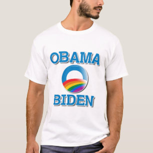 Obama Biden Pride Button T-shirt