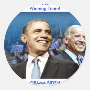 Obama Biden Ronde Sticker