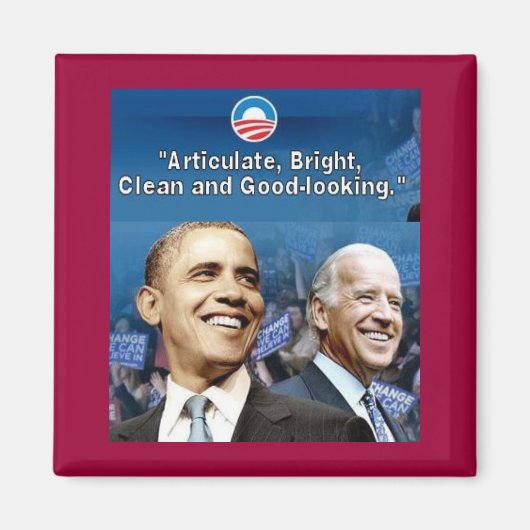 Obama Biden Square Magnet Magneet (Voorkant)