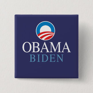 Obama Biden Vierkante Button 5,1 Cm
