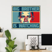 Obama Big Brother regarde une affiche (Bureau à domicile)
