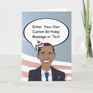 Obama Birthday Kaart - Pas je bericht aan - E