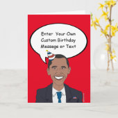 Obama Birthday Kaart - Pas je bericht aan - E (Gele Bloem)