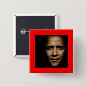 Obama-Black Vierkante Button 5,1 Cm (Voorkant /achterkant)
