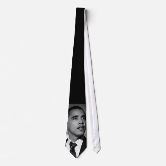 Obama Black/White Stropdas - Gepersonaliseerd (Voorkant)