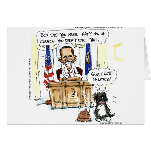 Obama & Bo Dons Satiriques Tee - shirts et Cartes (Devant horizontal)