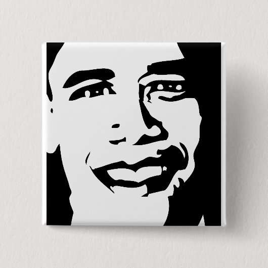OBAMA-BUTTON VIERKANTE BUTTON 5,1 CM (Voorkant)