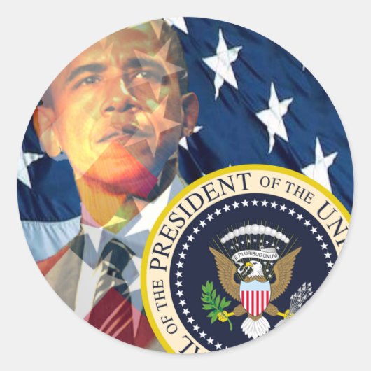 Obama cadeaus 3 ronde sticker (Voorkant)