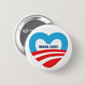 Obama Cares Ronde Button 5,7 Cm (Voorkant /achterkant)