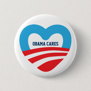 Obama Cares Ronde Button 5,7 Cm