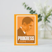Obama - Carte postale Orange foncé Progress (Debout devant)