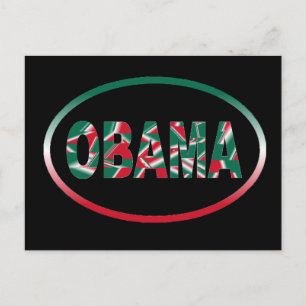 Obama - Carte postale verte, blanche, rouge