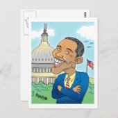 OBAMA CARTOON POST CARDS BRIEFKAART (Voorkant / Achterkant)