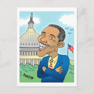 OBAMA CARTOON POST CARDS BRIEFKAART
