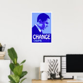 Obama - Change Blue Poster (Bureau à domicile)