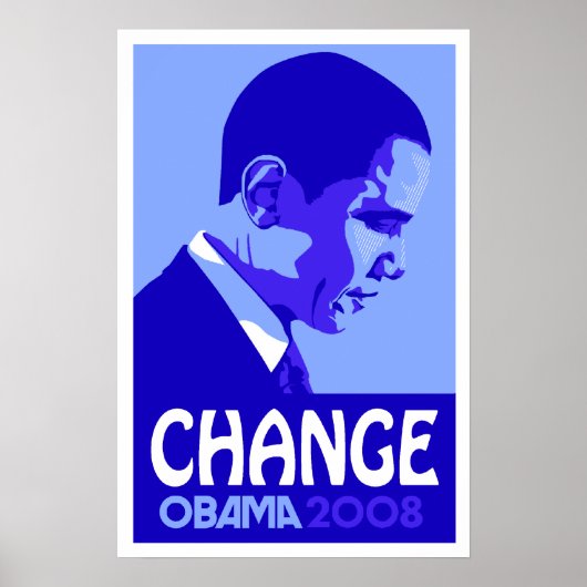 Obama - Change Blue Poster (Devant)