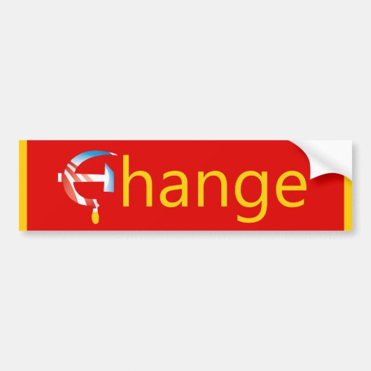 Obama Change Bumpersticker (Voorkant)