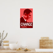 Obama - Change Dark Red Poster (Cuisine)