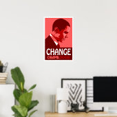 Obama - Change Dark Red Poster (Bureau à domicile)